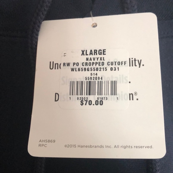 CHAMPION REVERSE WEAVE ARM SCRIPT CROP HOODIE - Picture 8 of 9